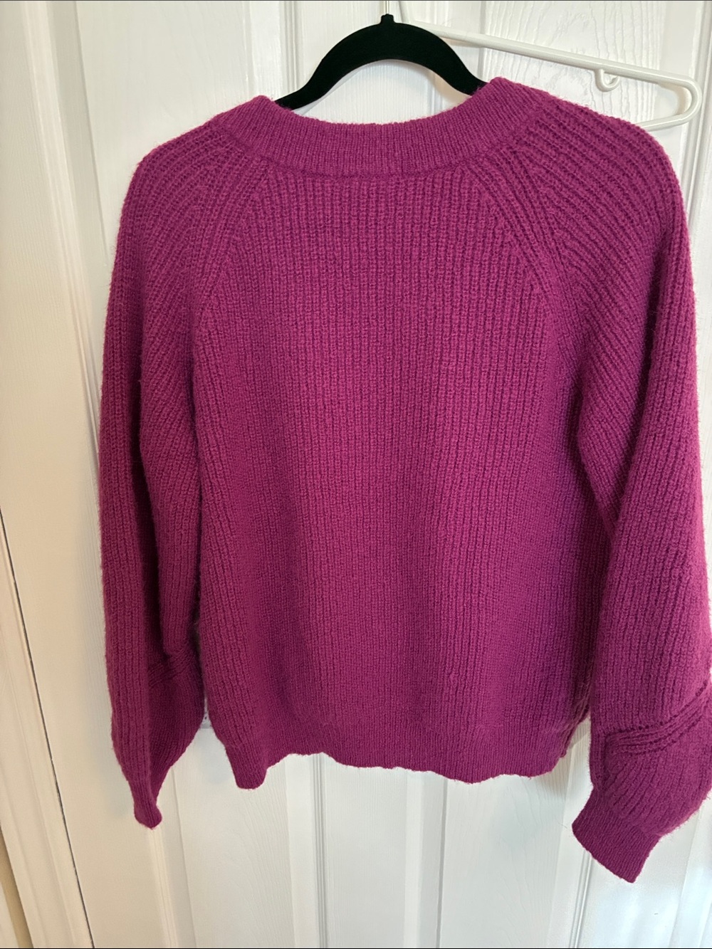 Joe Fresh Women's V-Neck Raspberry Ribbed Sweater - Picture 3 of 3